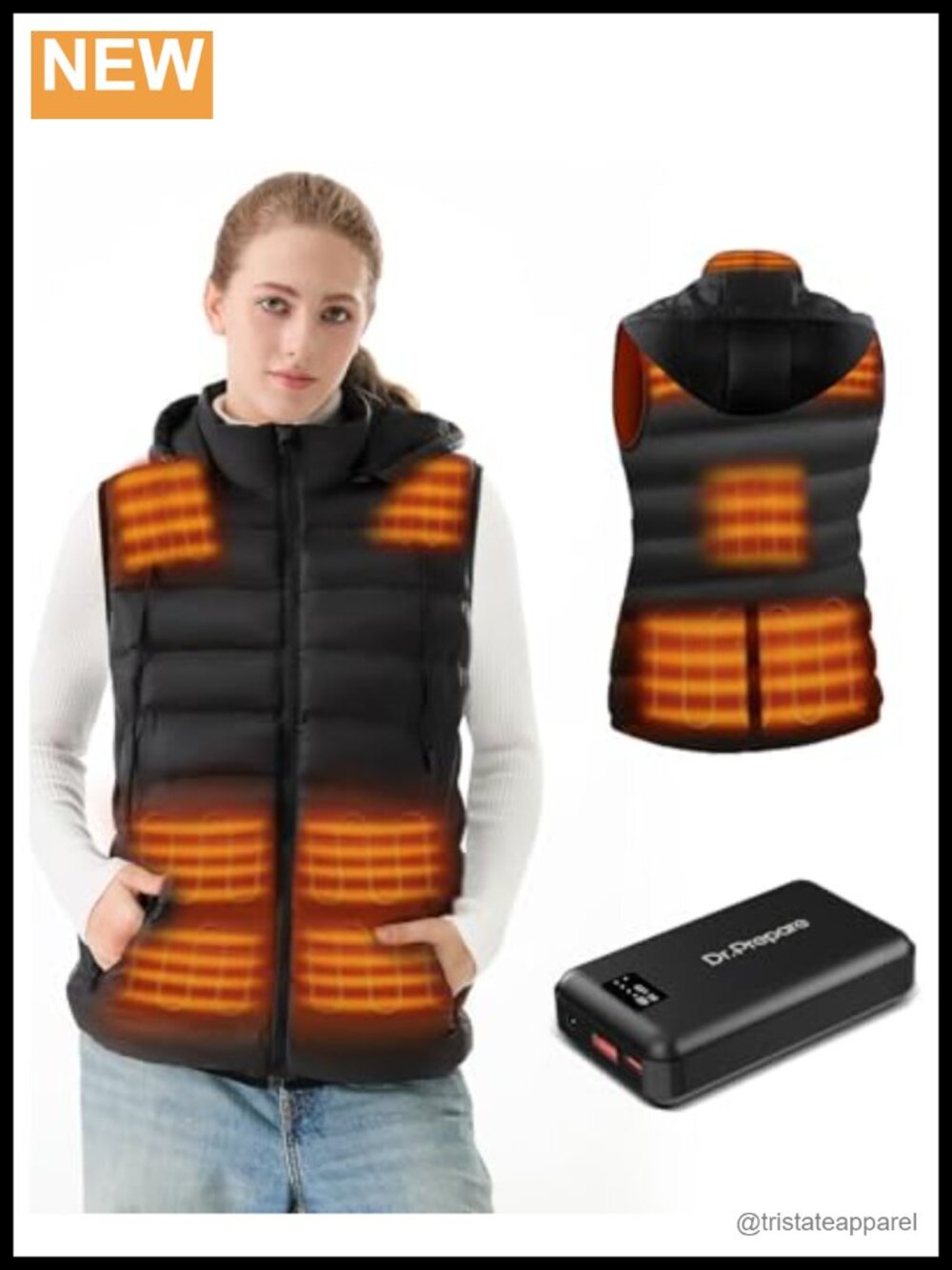 Unisex Heated Vest with Battery Pack Lightweight Hooded Warming